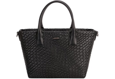 Pu Imitation Weave Twin Handle Handbag Black (CH21121-BLACK)