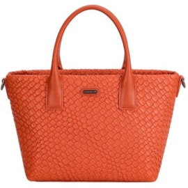 Pu Imitation Weave Twin Handle Handbag Orange (CH21121-ORANGE)