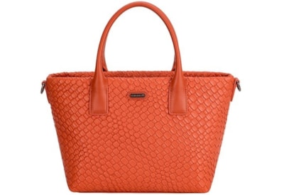 Pu Imitation Weave Twin Handle Handbag Orange (CH21121-ORANGE)