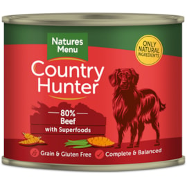 Natures Menu Country Hunter Dog Food Cans Beef 600g (CHCB)