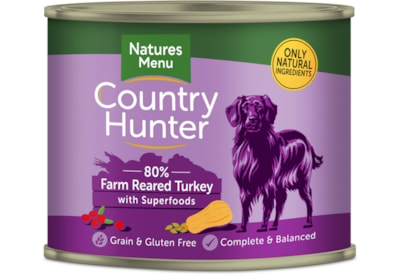 Natures Menu Country Hunter Dog Food Cans Turkey 600g (CHCTC)