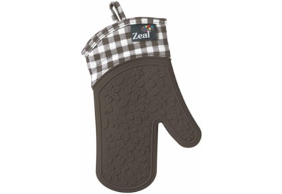 Silicone Oven Glove Gingham Dark Grey Single Silicone Oven Glove Gingham Dark Grey Single