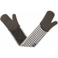 Silicone Oven Glove Gingham Dark Grey Double (V116T)