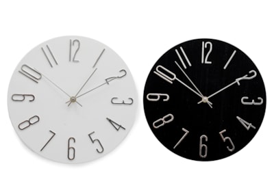 Embossed Silver No. Clock 30cm Embossed Silver No. Clock 30cm