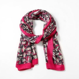 Classic Abstract Summer Scarf Fuchsia