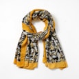 Classic Abstract Summer Scarf Mustard