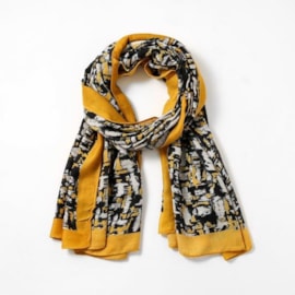 Classic Abstract Summer Scarf Mustard