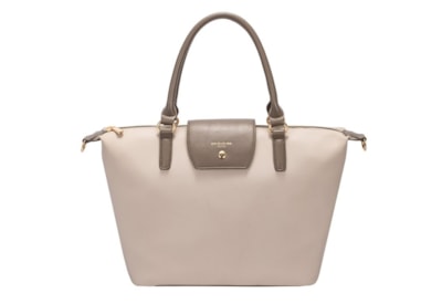 David Jones Medium Tab Over Tote Bag Taupe David Jones Medium Tab Over Tote Bag Taupe