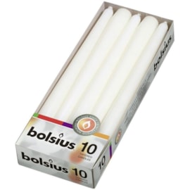 Bolsius 10" Tapered White Candle 10s (CN5212)