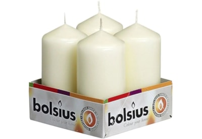Bolsius Pillar Candles Ivory Tray Of 4 100x48 (CN5512)