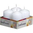 Bolsius Pillar Candles White Tray Of 4 60x40m Bolsius Pillar Candles White Tray Of 4 60x40m