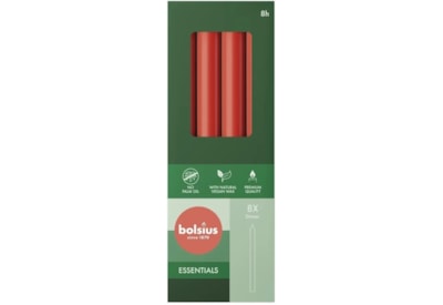 Bolsius Dinner Candles 8s Delicate Red 230mm (CN6673)