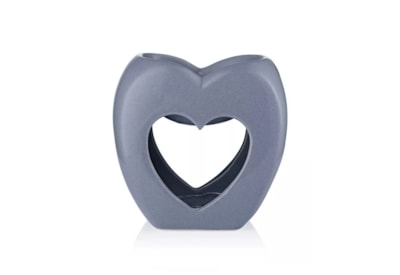 Ava May Grey Heart Shaped Burner w Bowl Ava May Grey Heart Shaped Burner w Bowl