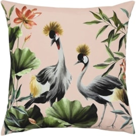 Cranes Outdoor Cushion Blush/forest