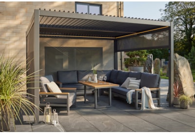 Royce Cube Gazebo Grey Aluminium w Led 3mx4m Royce Cube Gazebo Grey Aluminium w Led 3mx4m