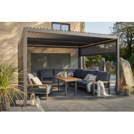 Royce Cube Gazebo Grey Aluminium w Led 3mx4m Royce Cube Gazebo Grey Aluminium w Led 3mx4m