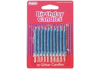 Culpitt Blue Glitter Candles 10s (DP654)