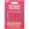 Culpitt Pink Glitter Candles 10s (DP655)