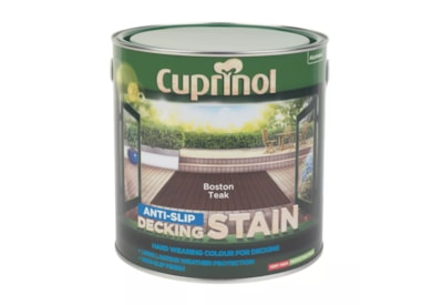 Cuprinol Anti-slip Decking Stain Boston Teak 2.5ltr Cuprinol Anti-slip Decking Stain Boston Teak 2.5ltr