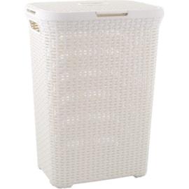 Curver Rattan Laundry Hamper White 0707 60lt Curver Rattan Laundry Hamper White 0707 60lt