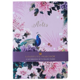 Exquisite Peacock 3pk A4 Notebooks (DBV-202-3A4)