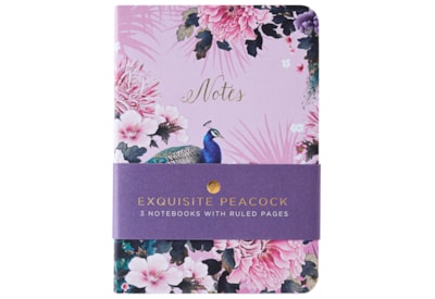 Exquisite Peacock 3pk A6 Notebooks (DBV-202-3A6)