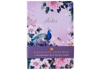Exquisite Peacock 3pk A5 Notebooks (DBV-202-3PNB)