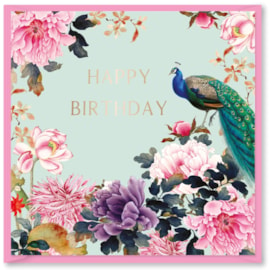 Exquisite Peacock Happy Birthday Card (DBV-202-SC355)