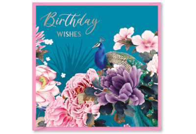 Exquisite Peacock Birthday Wishes Card (DBV-202-SC356)