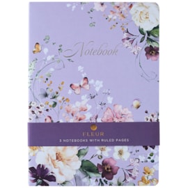 Fleur 3pk A4 Notebooks Fleur 3pk A4 Notebooks