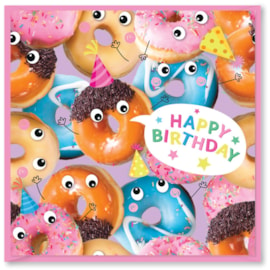 Doughnut Party Happy Birthday Bubble Card (DBV-211-SC352)