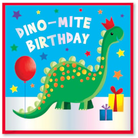 Party Time Blue Dino-mite Birthday Card (DBV-225-SC402)