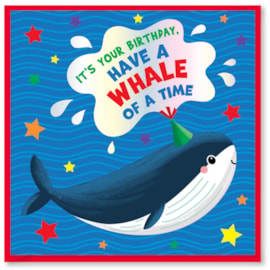 Party Time Blue Have A Whale Of A Time Card (DBV-225-SC403)