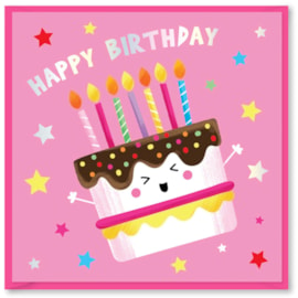 Party Time Pink Happy Birthday Card (DBV-226-SC405)