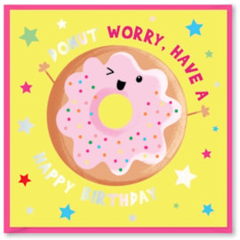 Party Time Pink Donut Worry Card (DBV-226-SC406)