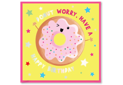 Party Time Pink Donut Worry Card (DBV-226-SC406)
