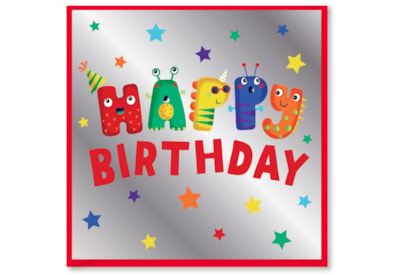 Little Monsters Happy Birthday Silver Card (DBV-230-SC389)