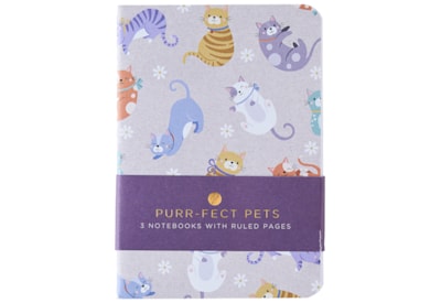 Purrfect Pets 3pk A6 Notebooks (DBV-239-A6)