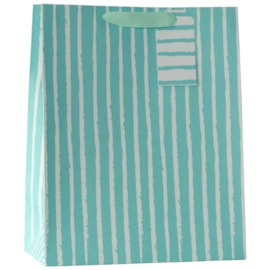 Aqua Stripe Large Gift Bag (DBV-243-L)