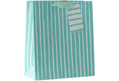 Aqua Stripe Medium Gift Bag (DBV-243-M)