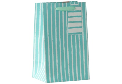 Aqua Stripe Small Gift Bag (DBV-243-S)