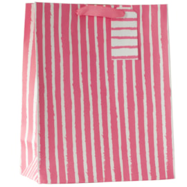Pink Stripe Large Gift Bag (DBV-245-L)
