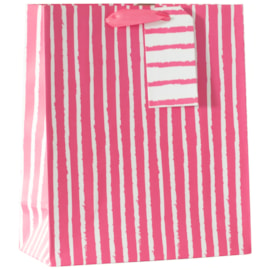 Pink Stripe Medium Gift Bag (DBV-245-M)