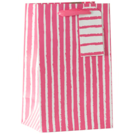 Pink Stripe Small Gift Bag (DBV-245-S)