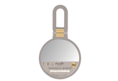 Danielle 1X/10X Soft Touch Handheld Mirror- Taupe/Gold Danielle 1X/10X Soft Touch Handheld Mirror- Taupe/Gold