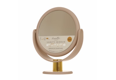 Upper Canada Soft Touch Round Vanity Mirror Taupe 21.5cm (DC1068GTUA)