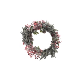 Deco Wreath Berries Snow Grn/red 40cm (685140)