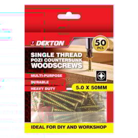 Dekton Single Thread Pozi Countersunk Woodscrews