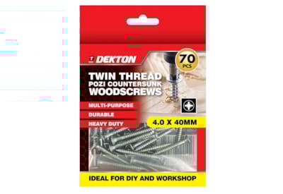 Dekton Twin Thread Pozi Countersunk Woodscrew Dekton Twin Thread Pozi Countersunk Woodscrew