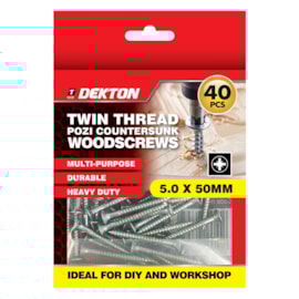 Dekton Twin Thread Pozi Countersunk Woodscrew